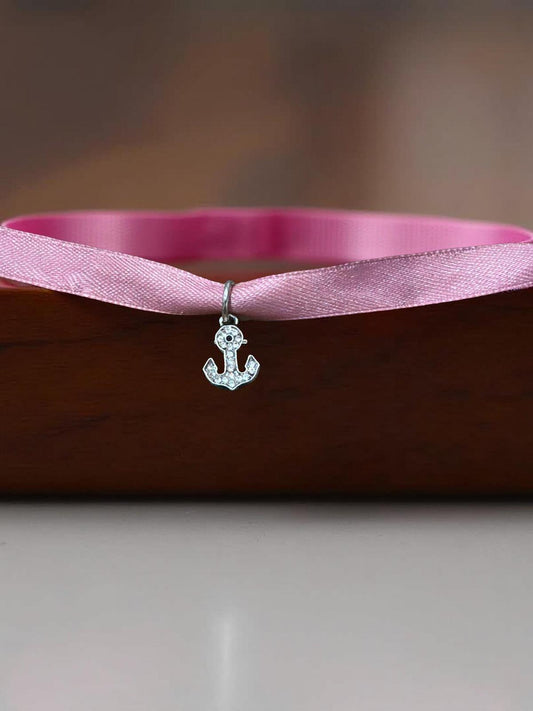 ciondolo  ancora con brillantini per bracciali o collane