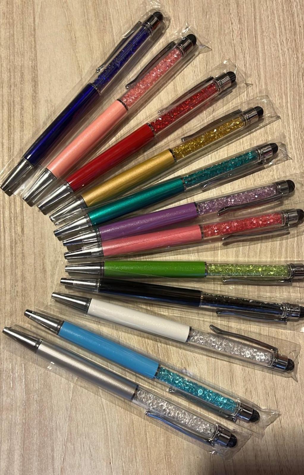 penne a sfera con crystal Diamond personalizzate con nome argento glitter penna personalizzata con touch screen