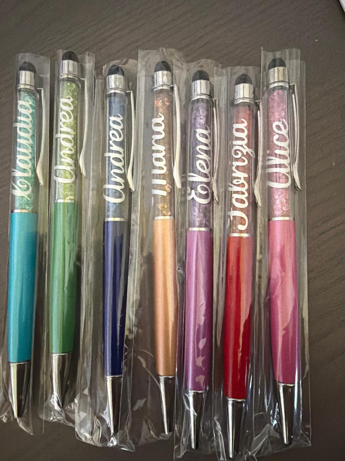 penne a sfera con crystal Diamond personalizzate con nome argento glitter penna personalizzata con touch screen