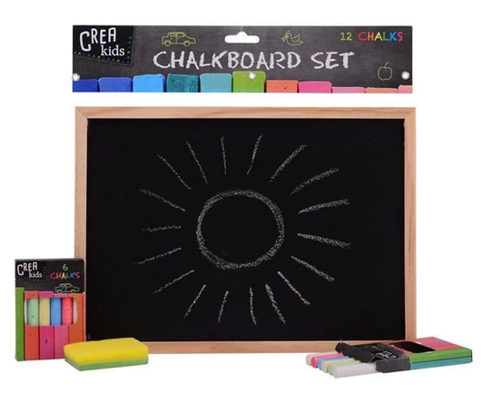 Crea Kids Lavagna con accessori gessi colorati e spugna gioco creativo 29x21