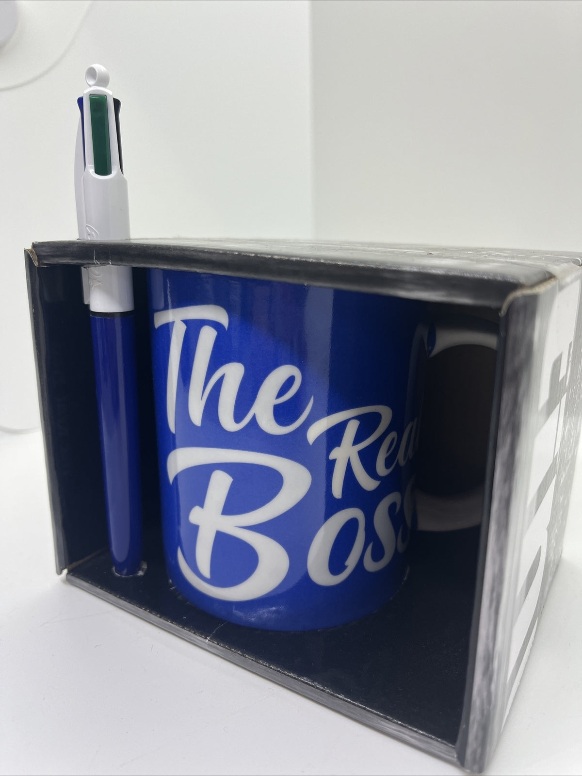 Tazza ceramica tinta unita e bic multicolor colazione The Real Boss