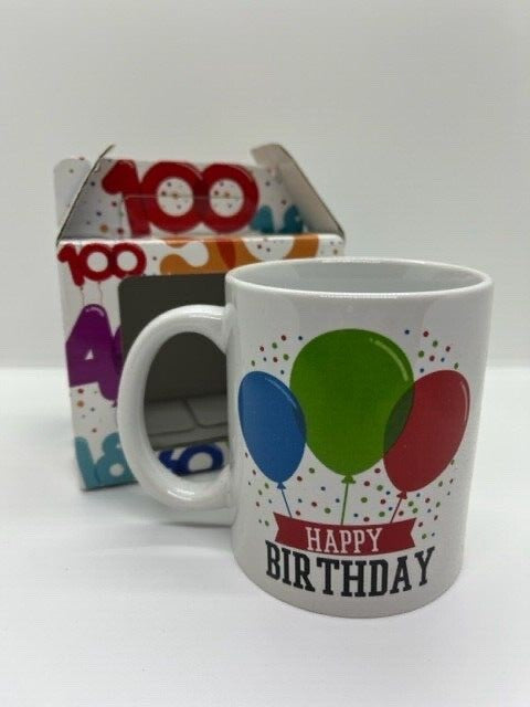 TAZZA BUON COMPLEANNO HAPPY BIRTHDAY IDEA REGALO TUTTE LE ETÀ