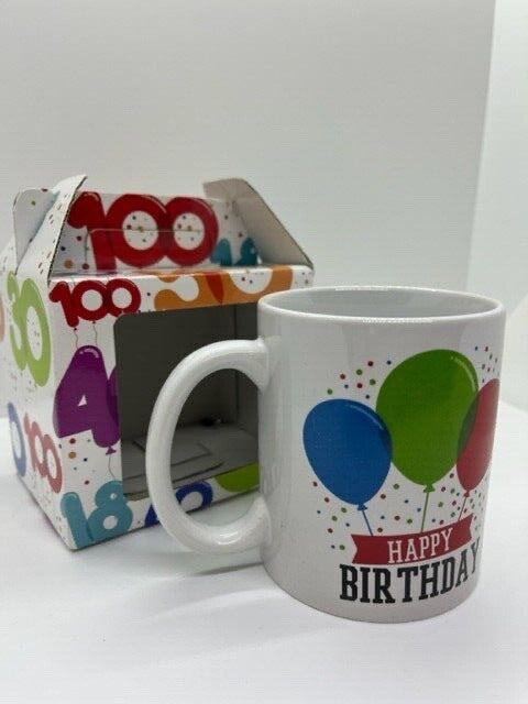 TAZZA BUON COMPLEANNO HAPPY BIRTHDAY IDEA REGALO TUTTE LE ETÀ