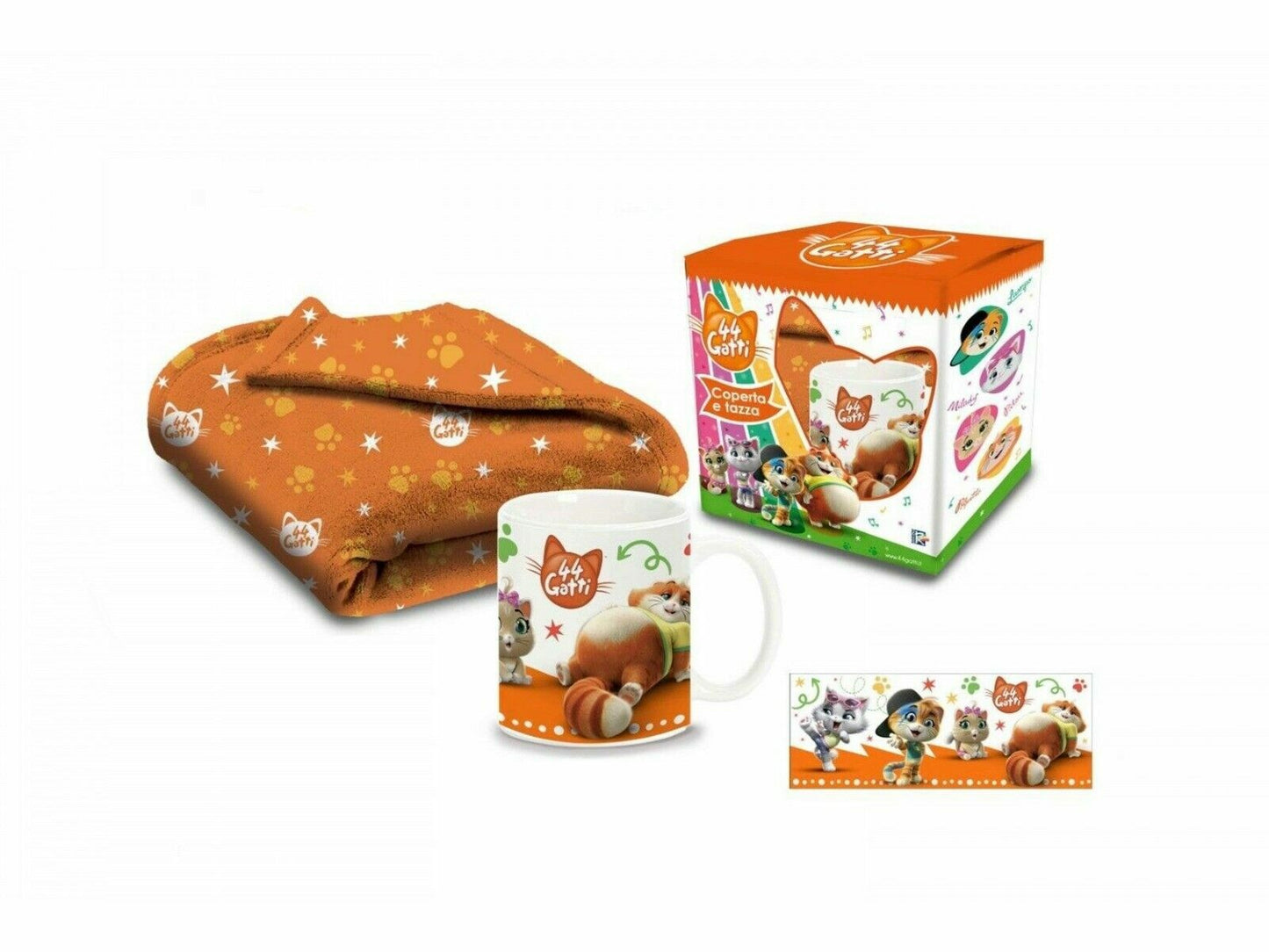 44 GATTI Set TAZZA E COPERTA PILE 140-90 cm kit colazione divano