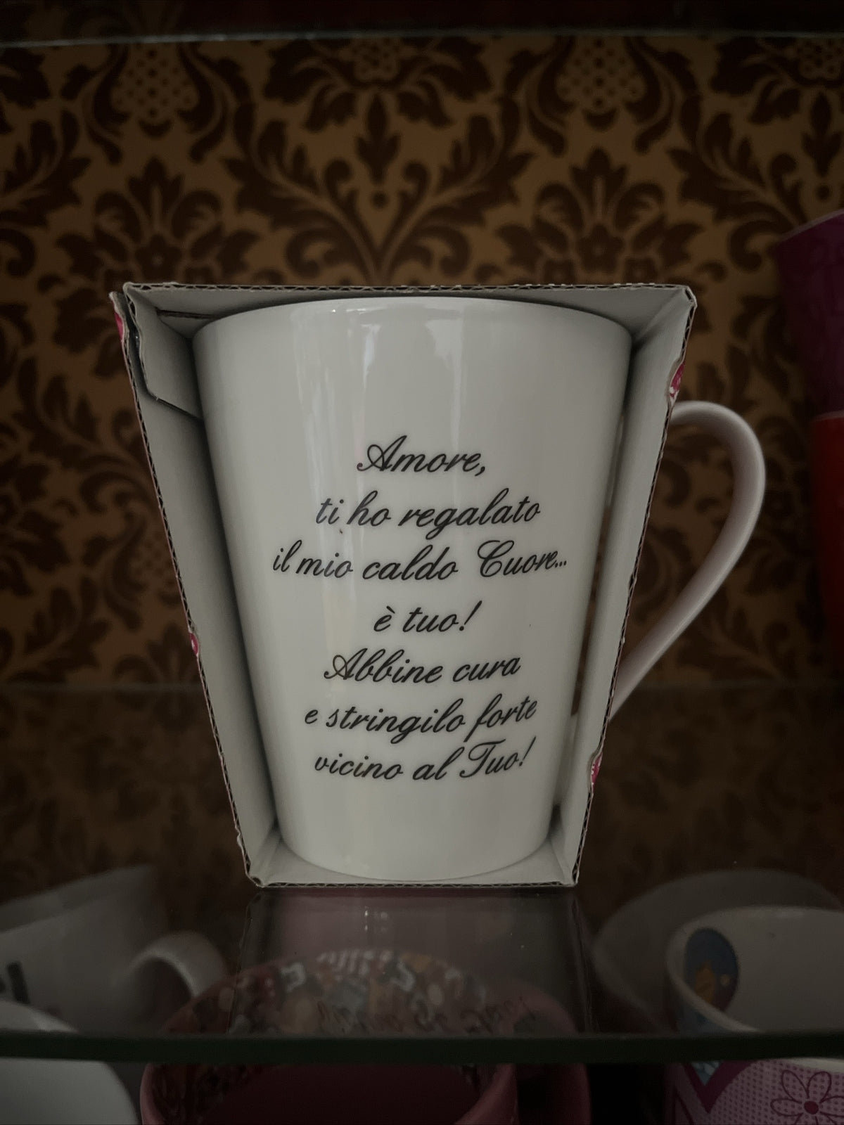 tazza dell'amore cuori cuore colazione love festa anniversario frase ti amo