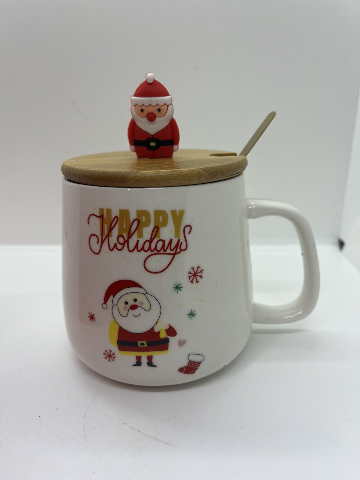 tazza natalizia 400 ml tappo cucchiaino babbo Natale Christmas confezione regalo