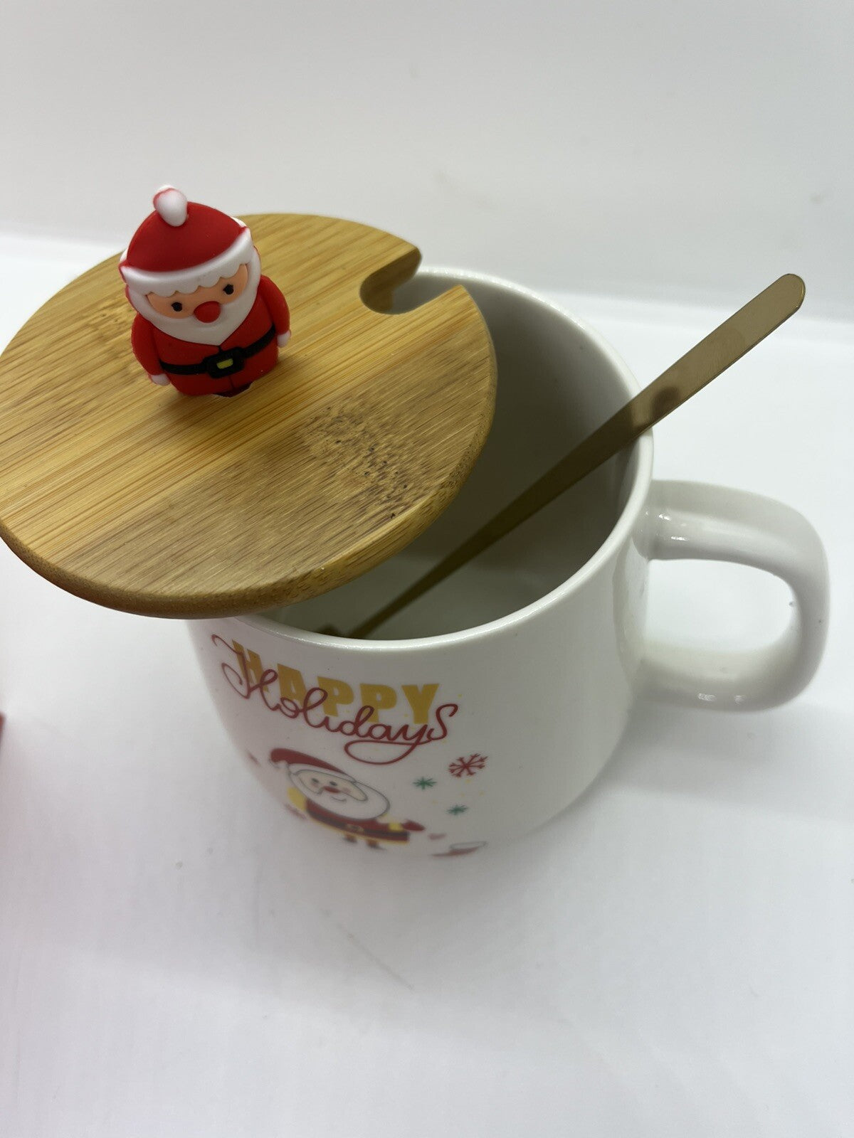 tazza natalizia 400 ml tappo cucchiaino babbo Natale Christmas confezione regalo