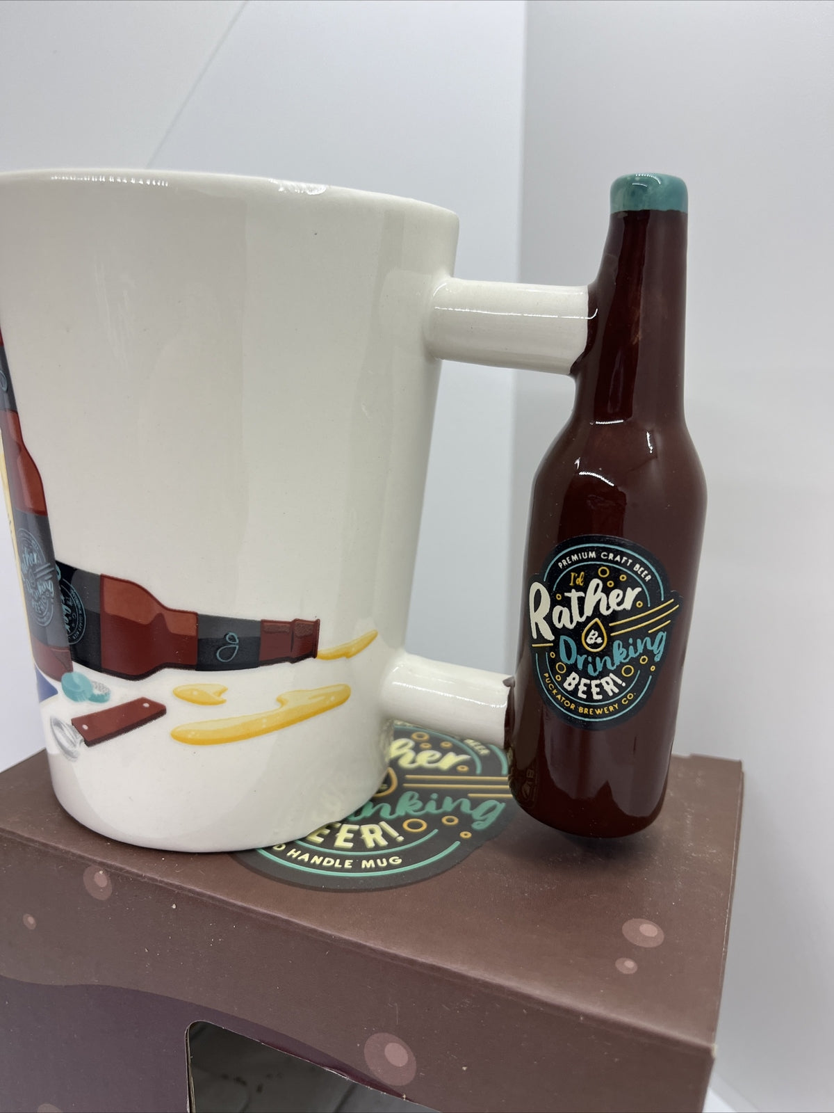 tazza colazione 3d mug bottiglia birra manico beer divertente