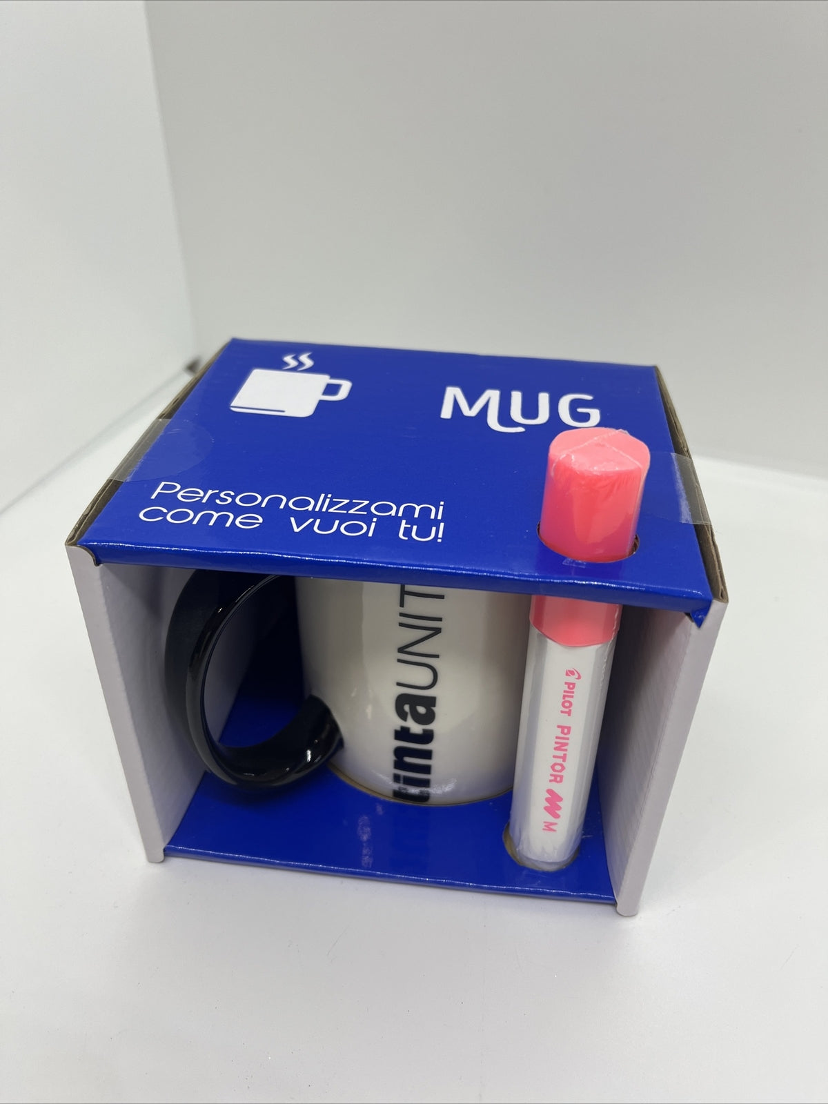 Tazza bianco nero ceramica tinta unita personalizzabile Pilot Pintor rosa