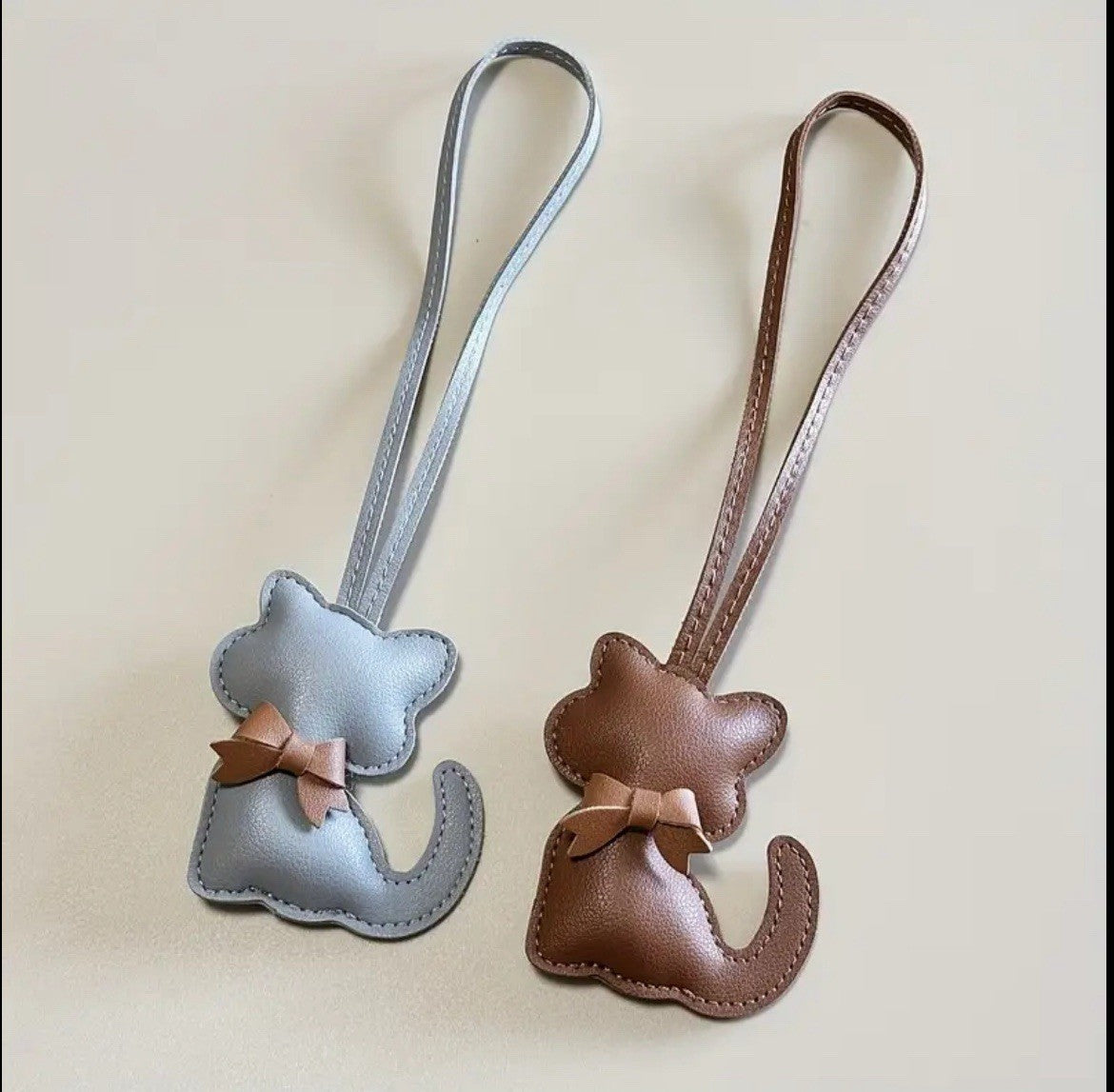 portachiavi charm chiave decorazione borse ciondolo gatto grigio o marrone cat