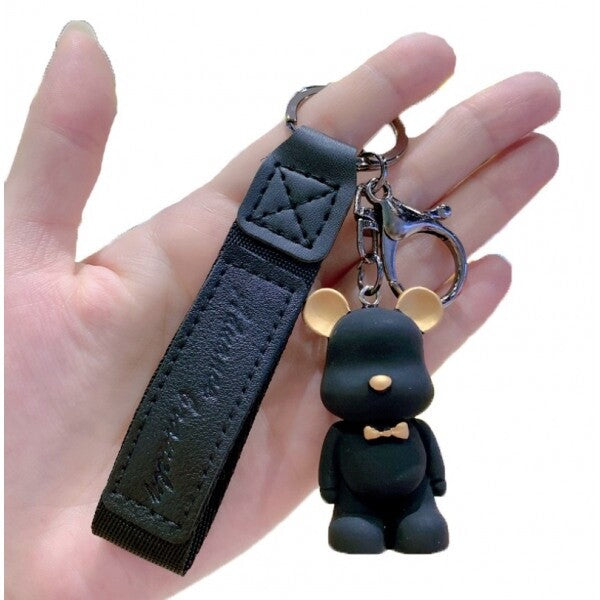 PORTACHIAVI ORSO NERO ORSETTO CHIAVE DECORAZIONE BORSA CIONDOLO CINTURINO