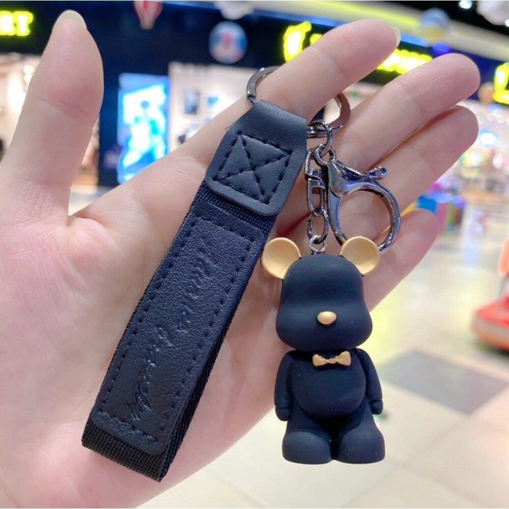 PORTACHIAVI ORSO NERO ORSETTO CHIAVE DECORAZIONE BORSA CIONDOLO CINTURINO