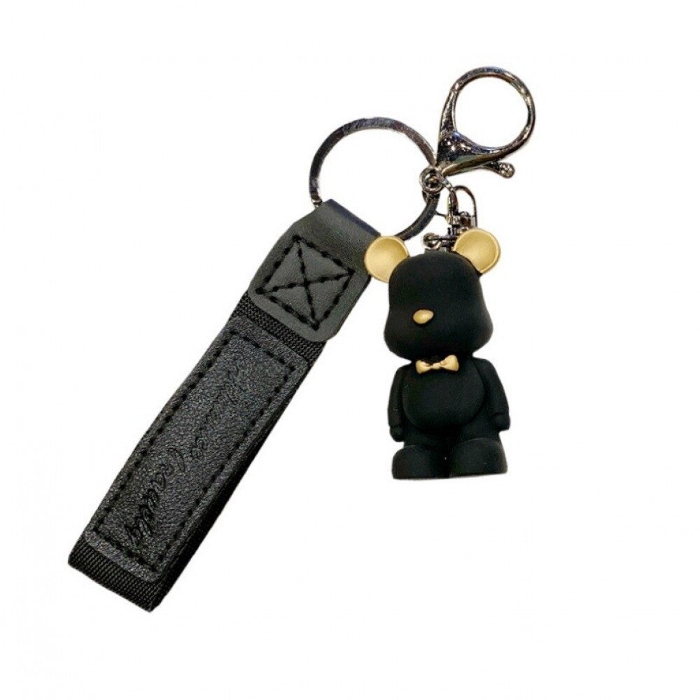 PORTACHIAVI ORSO NERO ORSETTO CHIAVE DECORAZIONE BORSA CIONDOLO CINTURINO
