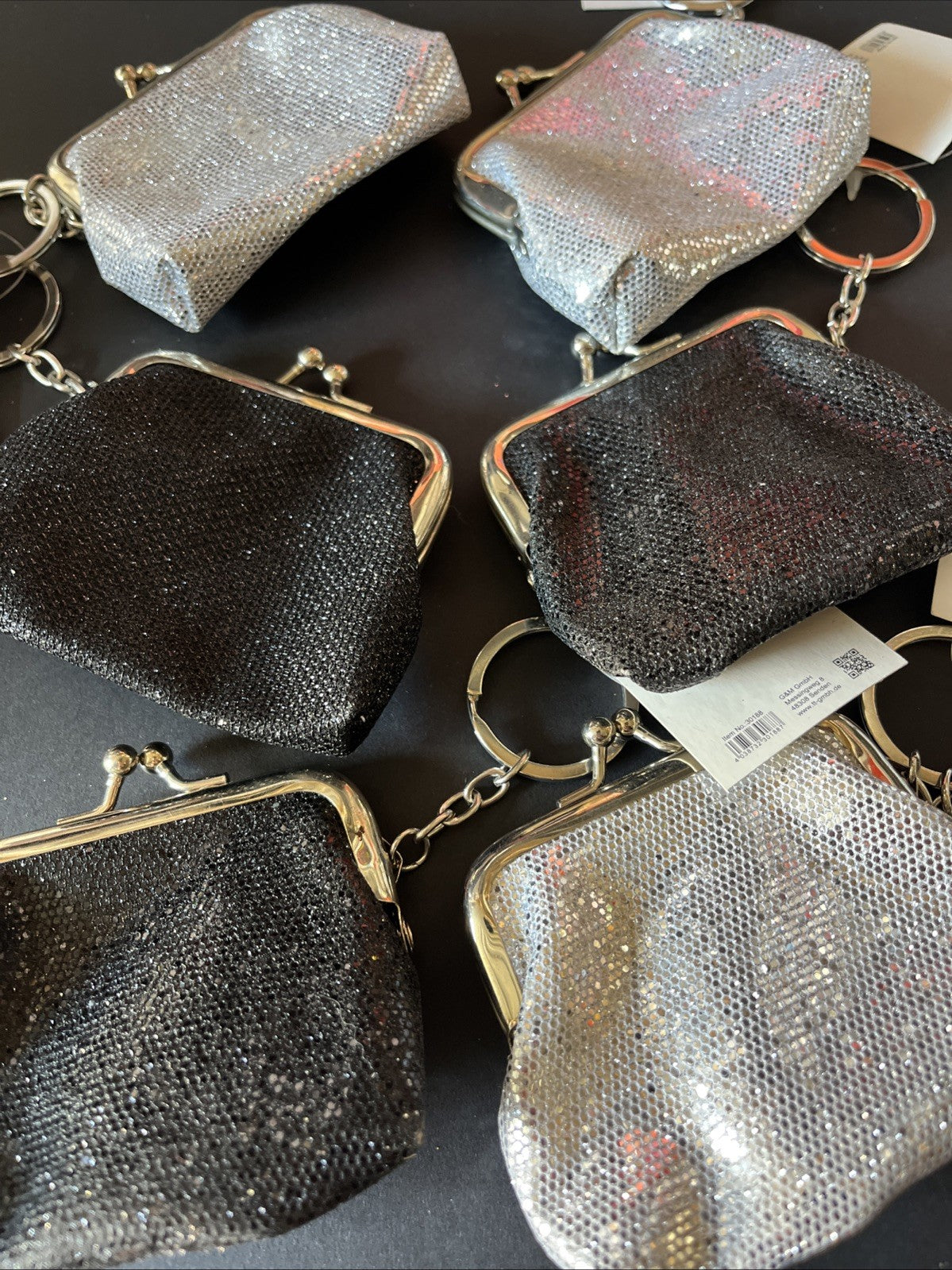 porta monete con clip argento o nero portachiavi per borsa sempre utile