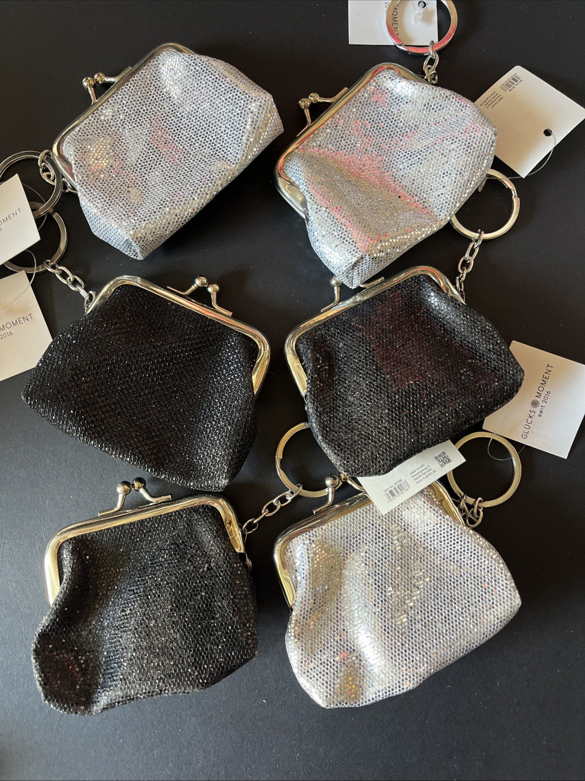 porta monete con clip argento o nero portachiavi per borsa sempre utile