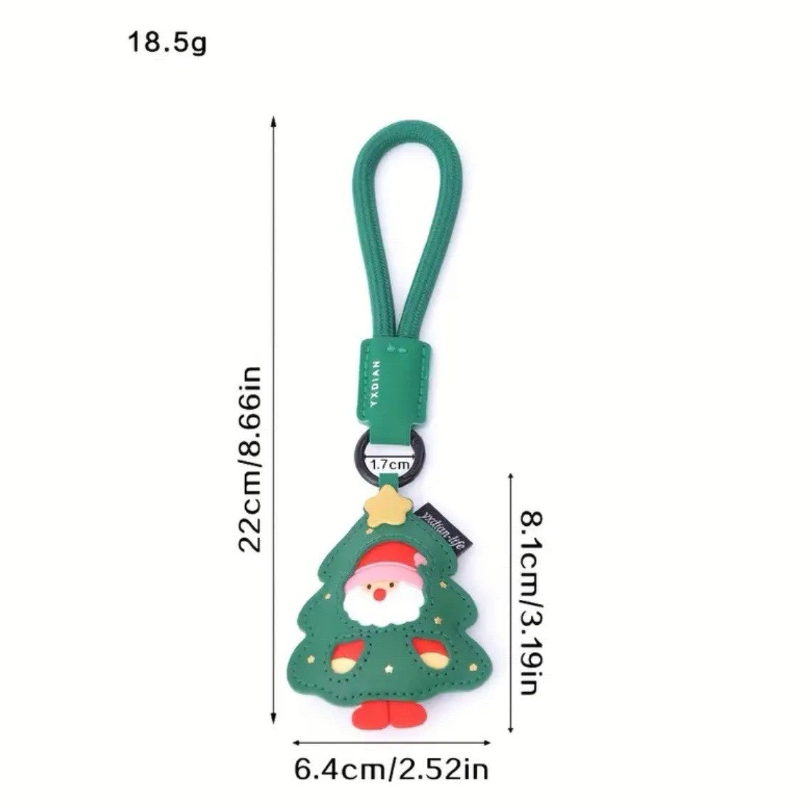 PORTACHIAVI CHARM DECORAZIONE BORSA CIONDOLO ALBERO BABBO NATALE CHRISTMAS