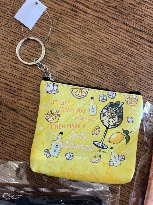 porta moneta GIN LEMON monete borsellino portachiavi 10x9x2