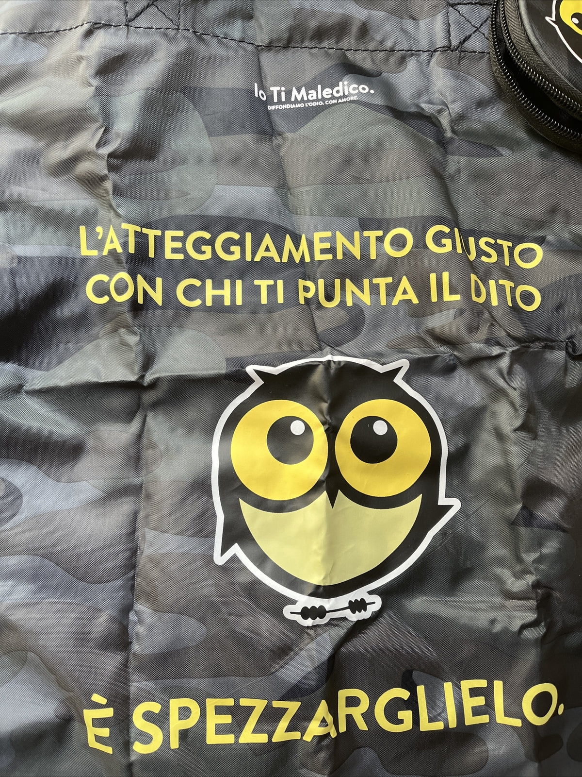 borsa Shopper ti maledico divertente scritta Nera militare richiudibile spesa