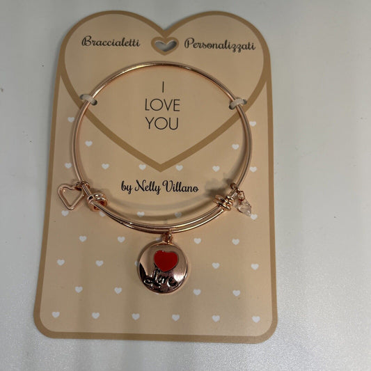 bracciale rigido braccialetto Love amore I Love You felicità