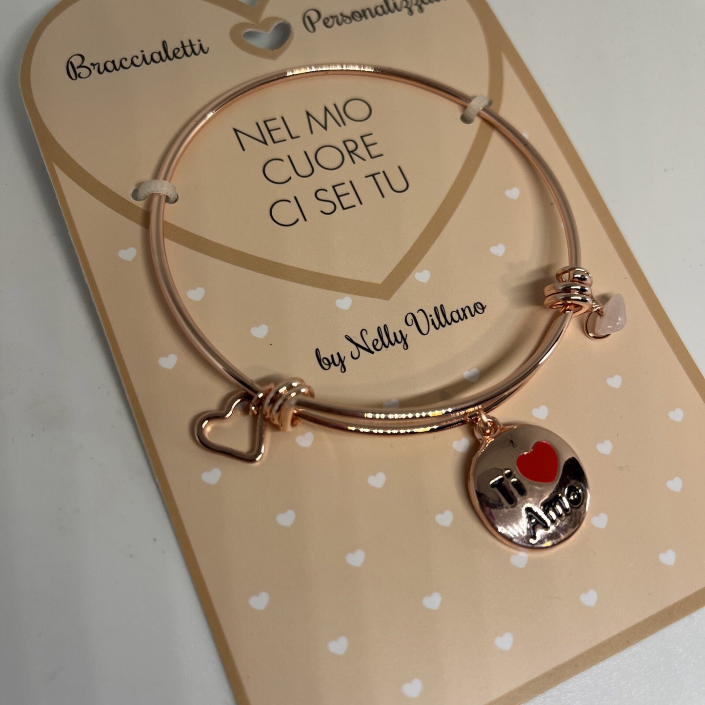 bracciale rigido braccialetto amore love nel mio cuore, ci sei tu, ti amo