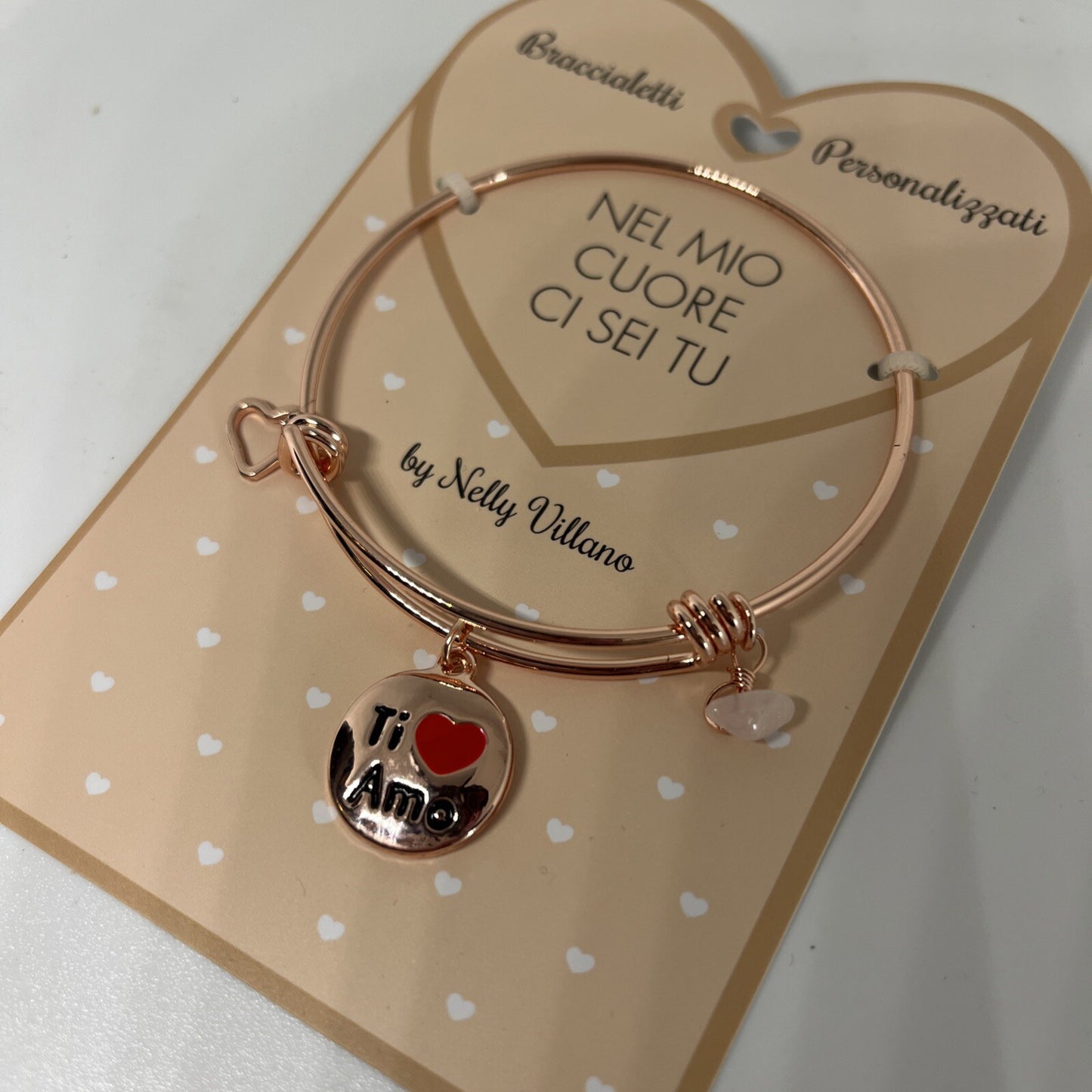 bracciale rigido braccialetto amore love nel mio cuore, ci sei tu, ti amo
