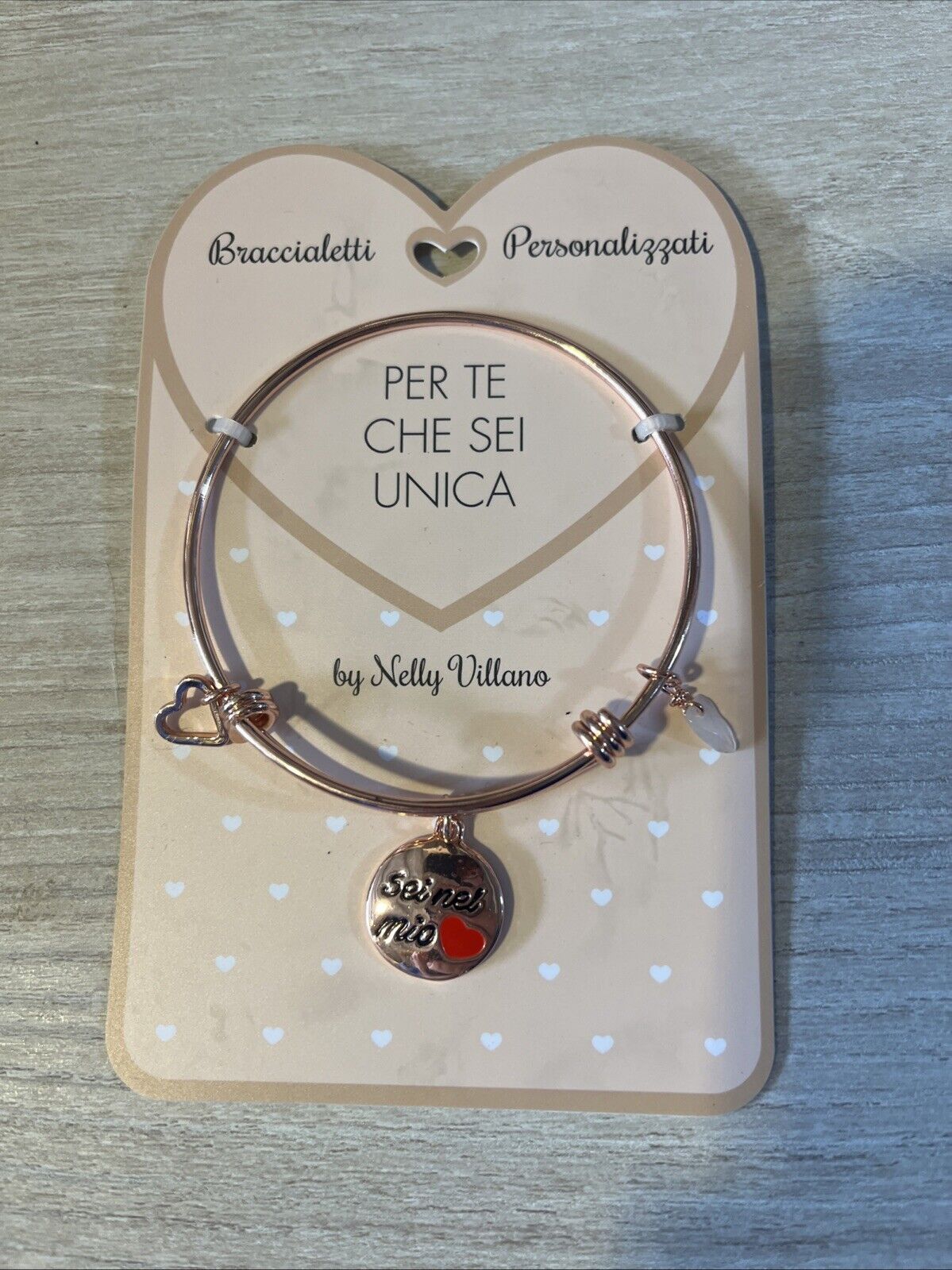 bracciale rigido braccialetto amore love per Te che sei unica cuore amicizia