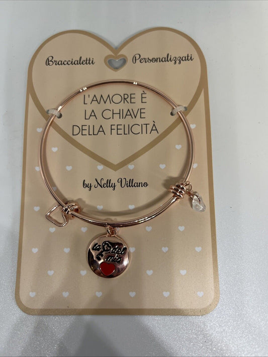 bracciale rigido braccialetto Love l’amore è la chiave della felicità