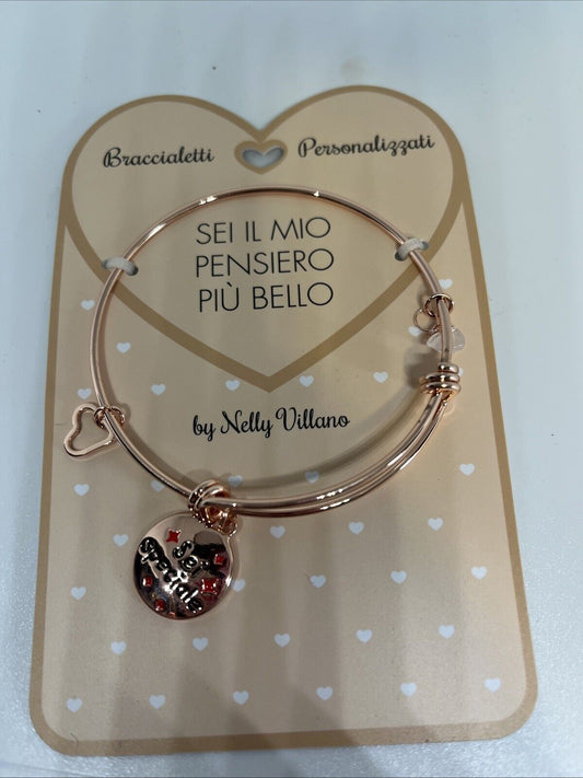 bracciale rigido braccialetto amore love il mio pensiero più bello cuore