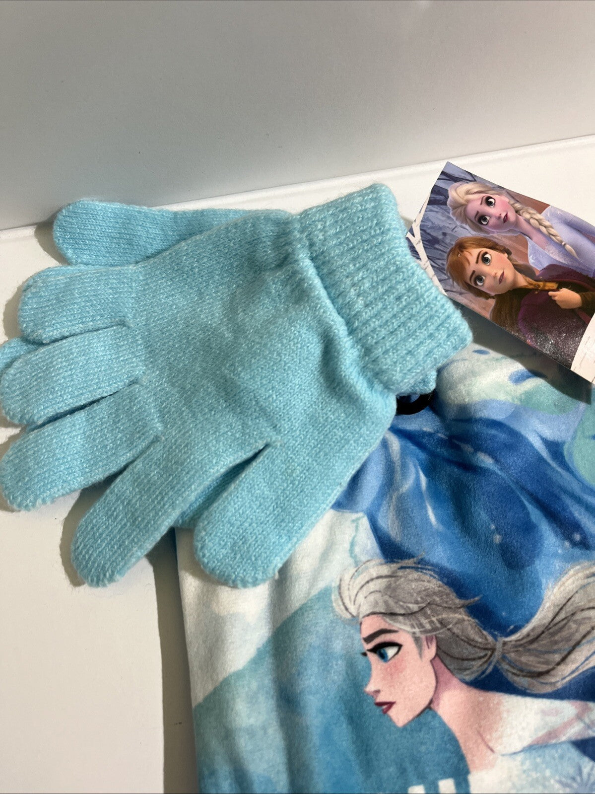 berretto e guanti Frozen disney elsa cappello tg 54 e 56 morbido pile