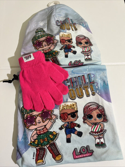 berretto collo guanti Lol surprise bambina cappello Tg 56 morbido caldo sciarpa