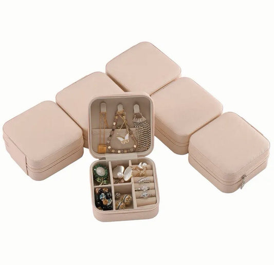 portagioielli gioielli da viaggio rosa 10x10 con zip personalizzato nome glitter