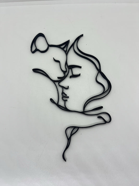 decorazione da parete wall art arte da muro casa gatto e umana cats PLA