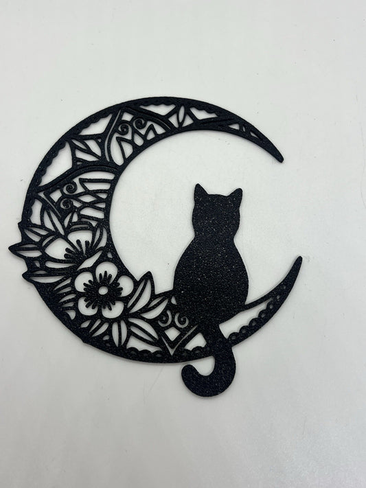 decorazione da parete wall art arte da muro casa gatto sulla luna cat cats PLA