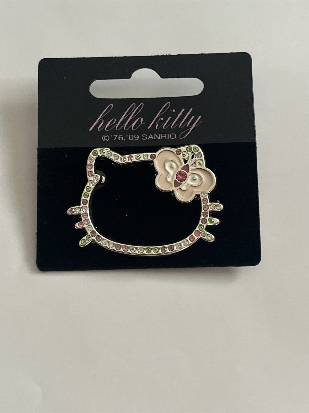 spilla Hello Kitty originale Sanrio strass brillante 4x3