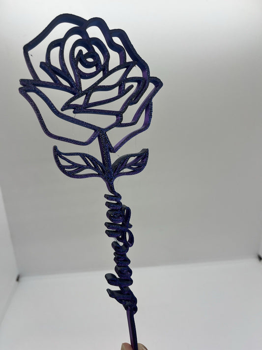 decorazione da parete wall art arte da muro casa fiore rosa i love you PLA