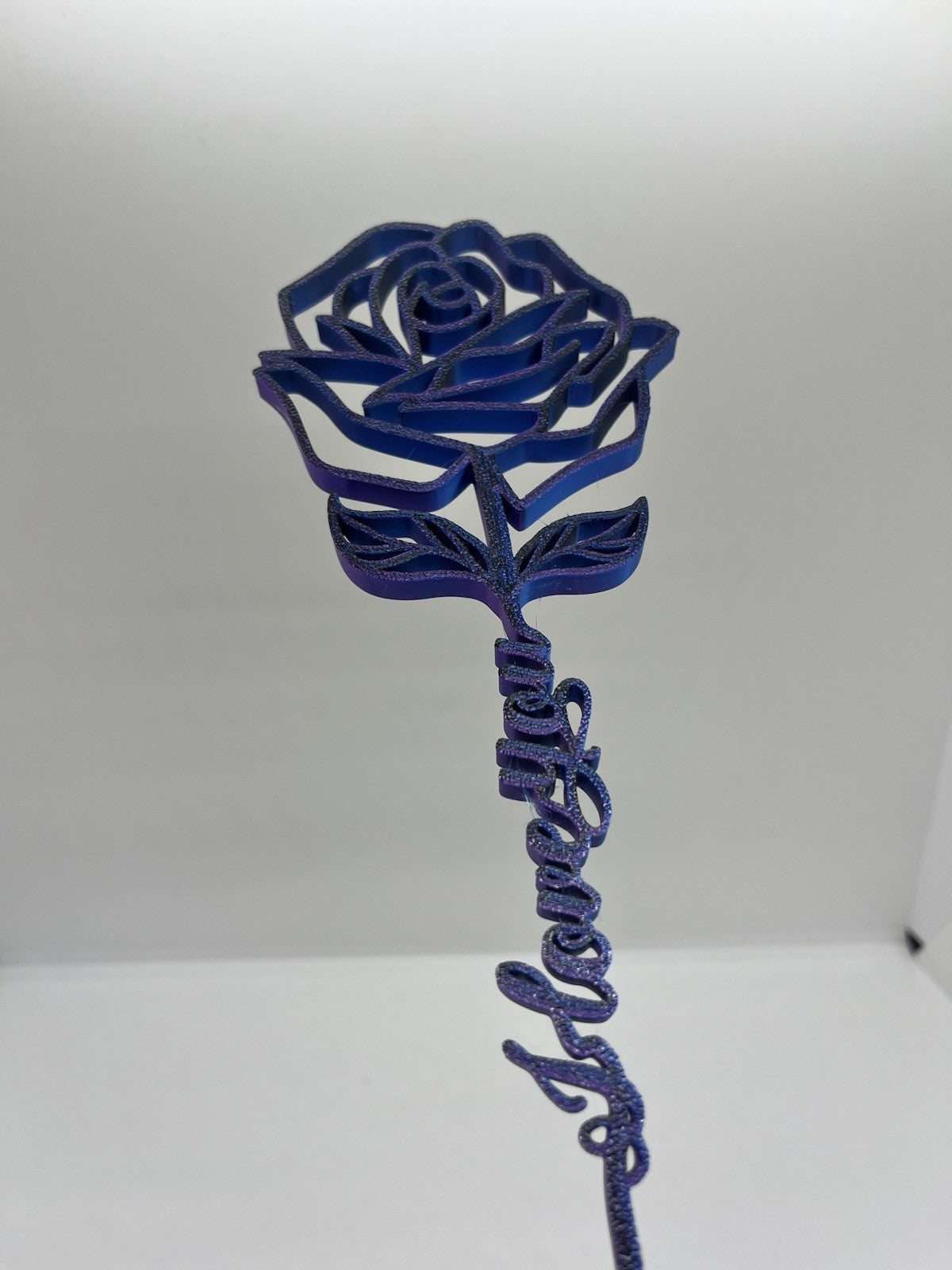 decorazione da parete wall art arte da muro casa fiore rosa i love you PLA