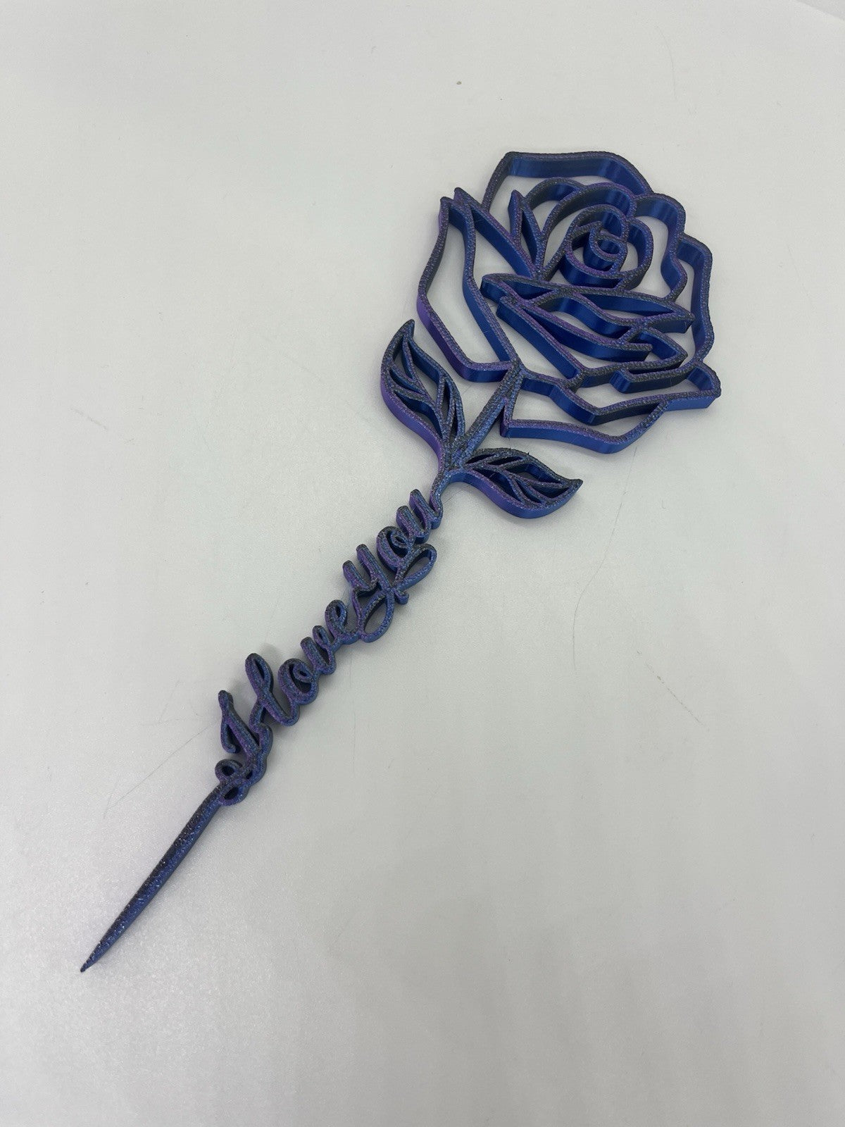 decorazione da parete wall art arte da muro casa fiore rosa i love you PLA