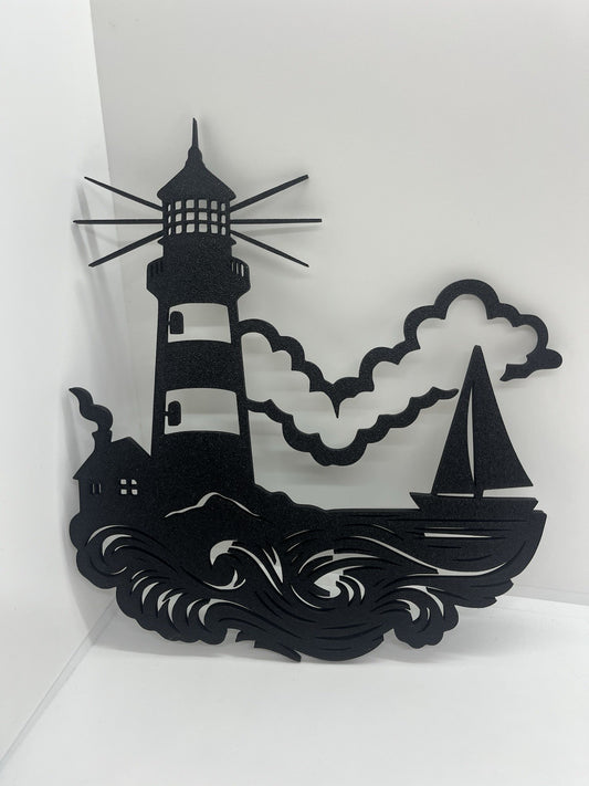 decorazione da parete wall art arte da muro casa faro mare barca PLA