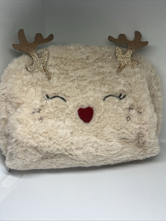 Trousse trucco beauty Peluche pochette bag accessori peluche renna glitter