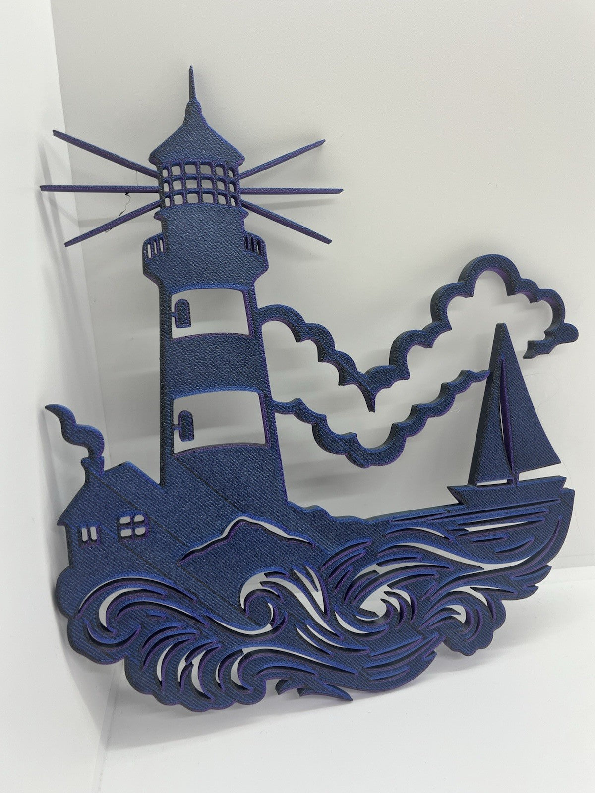 decorazione da parete wall art arte da muro casa faro mare barca PLA cangiante