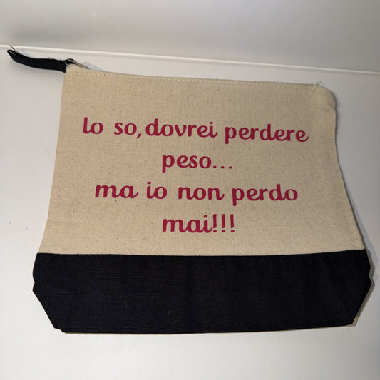busta porta oggetti beauty pochette scritta divertente da borsa