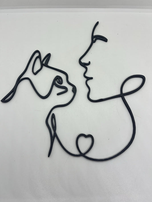 decorazione da parete wall art arte da muro casa gatto e umana love cats PLA