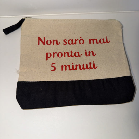 busta porta oggetti beauty pochette scritta divertente da borsa