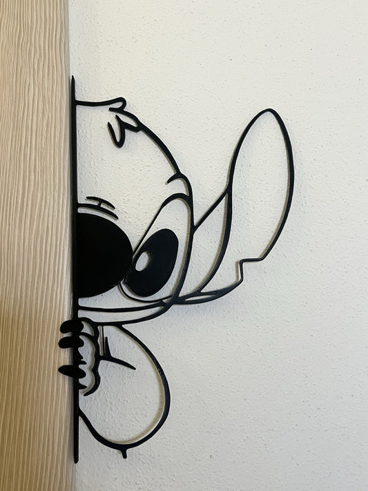 decorazione da parete wall art arte da muro casa stitch capolino porta PLA