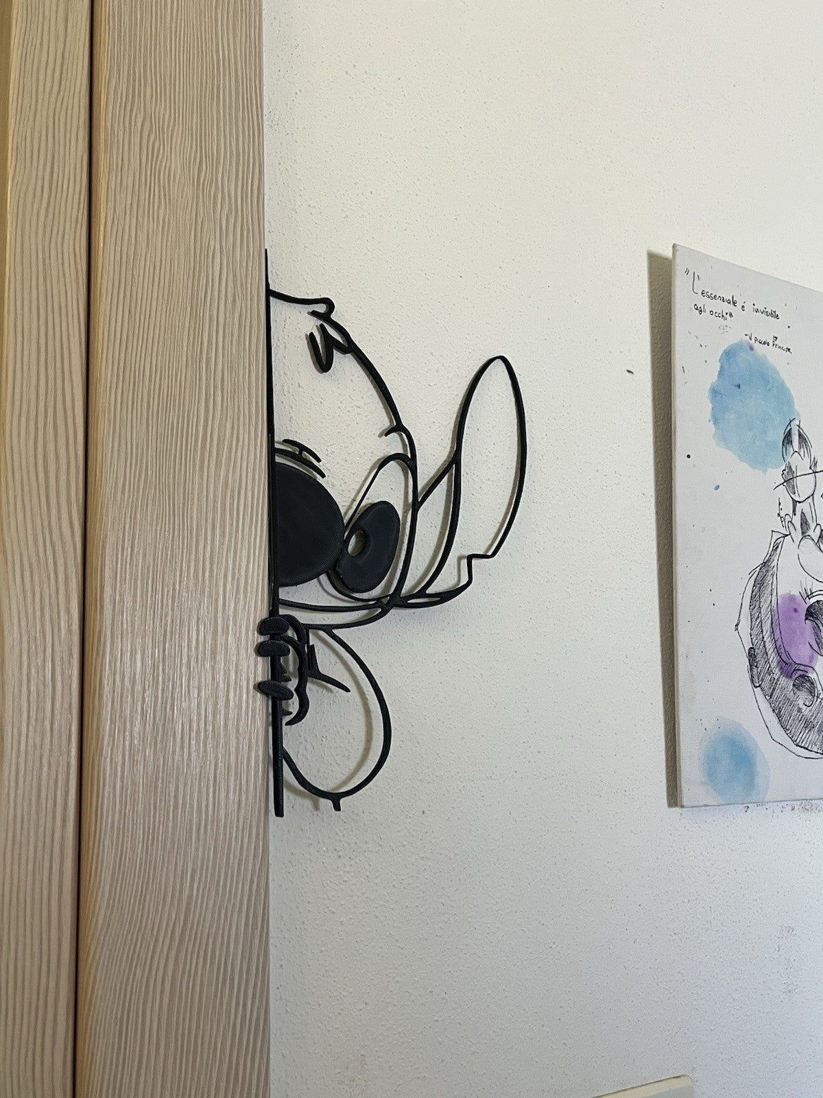 decorazione da parete wall art arte da muro casa stitch capolino porta PLA