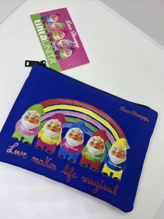 Busta piatta tinta unita Love Therapy pochette porta Oggetti borsa 23x16 stoffa