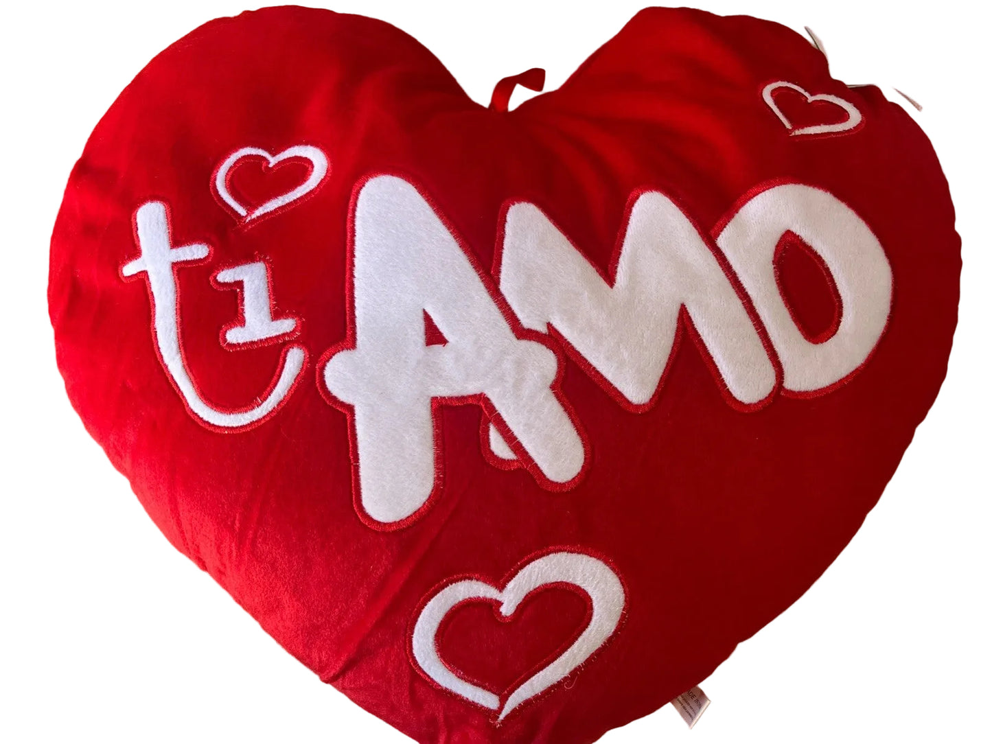 cuscino a cuore peluche TI AMO morbido amore love 43x37