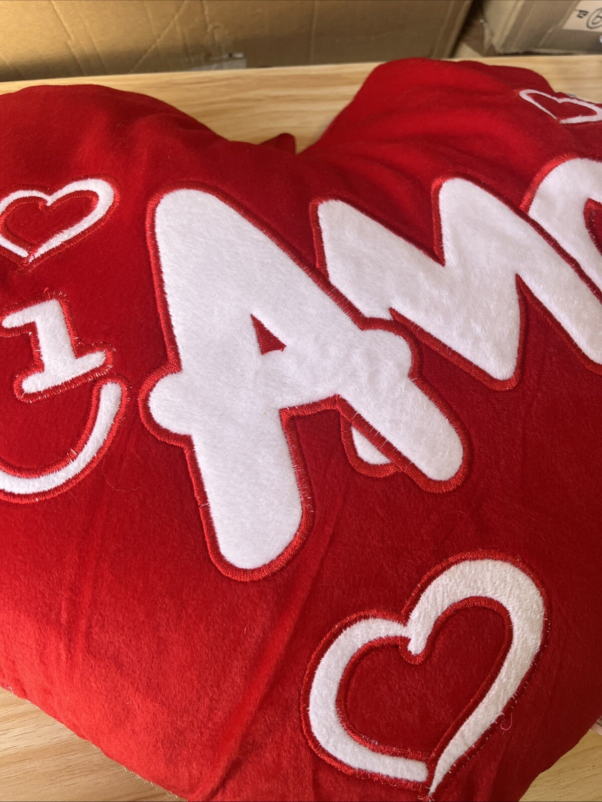 cuscino a cuore peluche TI AMO morbido amore love 43x37