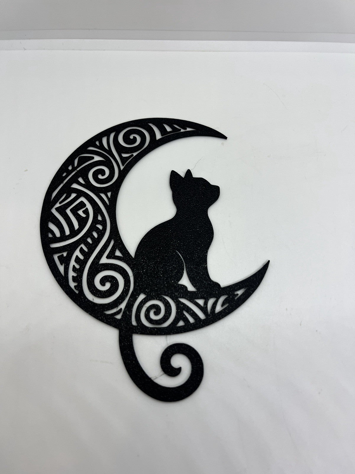 decorazione da parete wall art arte da muro casa  gatto sulla luna cat 22x16