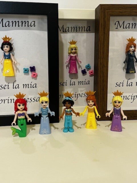 cornice quadro festa della mamma principessa simil lego